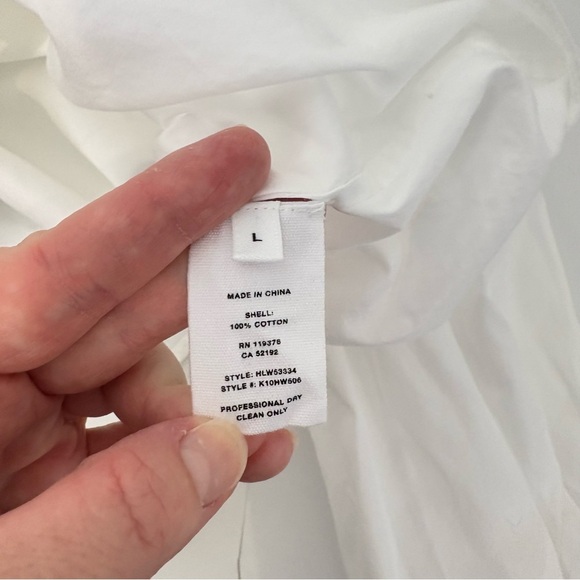 Helmut Lang White Long Sleeve Button Up Top Tie Front Size L - Picture 5 of 6